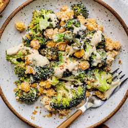 Roasted Broccoli Caesar Salad