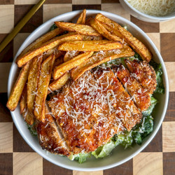 Healthy Chicken Caesar Salad With Fries