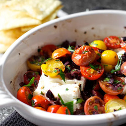 Mediterranean Baked Feta With Tomatoes