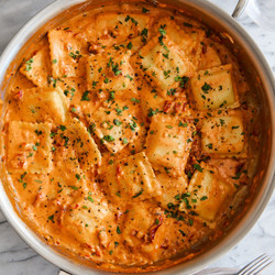 Ravioli With Sun Dried Tomato Cream Sauce