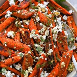 Honey Roasted Carrots With Feta &amp; Dill