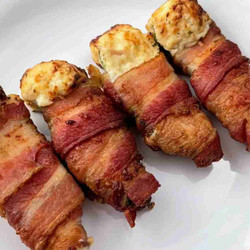 Bacon-wrapped, Ranch Chicken Stuffed Jalapeño Poppers