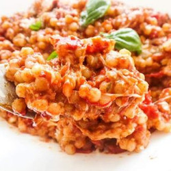 One-Pan Couscous w/ Garlic, Tomatoes and Basil