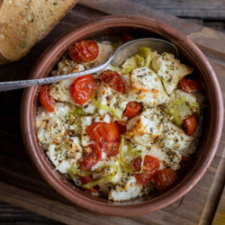 Bouyiourdi In The Wood Oven – Greek Dish Of Baked Feta