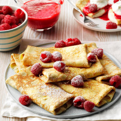 Fruit-topped Blintzes