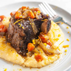 Slow Cooker Bourbon Short Ribs With Cheesy Grits