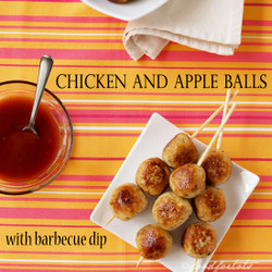 Chicken &amp; Apple Balls w/ BBQ Dip