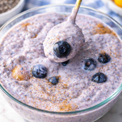 Creamy Blueberry Chia Pudding With Greek Yogurt