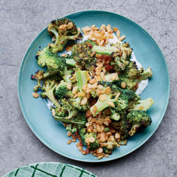Charred Broccoli With Blue Cheese Dressing And Spiced Crispies