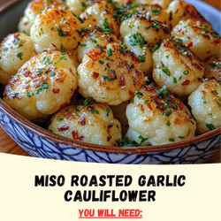 Miso Roasted Garlic Cauliflower