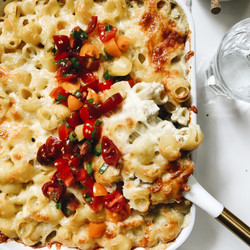 Creamy Chicken Enchilada Pasta Bake