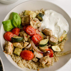 Pesto Chicken Quinoa Bowls
