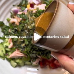 Nectarine, Cucumber And Salmon Salad