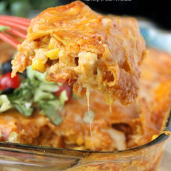 Cheesy Chicken Enchilada Casserole