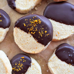 Chocolate Orange Sourdough Shortbread Cookies