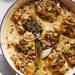French-braised Chicken And Lentils