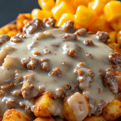 Tater Tot Breakfast Bowl with Sausage Gravy