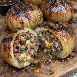 Bbq Bacon Cheeseburger Stuffed Onions