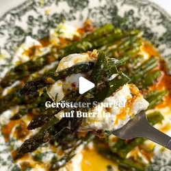 Roasted Asparagus with Burrata
