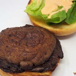 Pan Seared Portobello Burgers With Sriracha Mayo