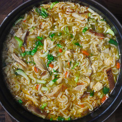 Thai Ramen Noodle Chicken Soup