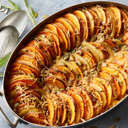Healthier Potato And Sweet Potato Bake