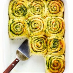 Cheesy Pesto Swirl Rolls