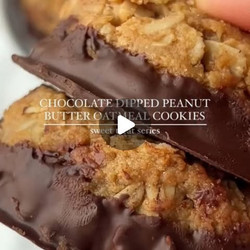 Chocolate Dipped Peanut Butter Oatmeal Cookies