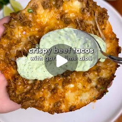 Crispy Beef Tacos With Garlic Lime Aioli