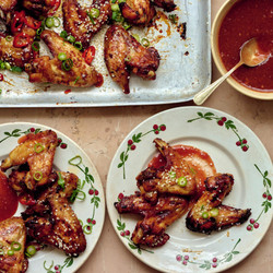 Sticky Chicken Wings With Plum Ketchup
