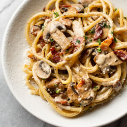 Creamy Bacon And Mushroom Pasta
