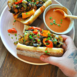 Vegan Roasted Vegetable Subs With Creamy French Dressing