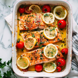 Easy Baked Greek Salmon