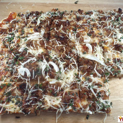 Crispy Crust Sausage Onion &amp; Basil Pizza