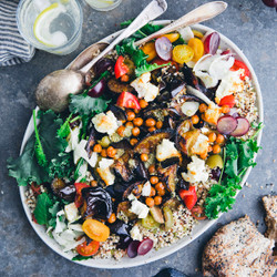 Roasted Aubergine With Millet Salad