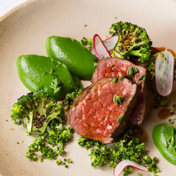 Sous Vide Beef Rump With Blue Cheese, Broccoli And Smoked Pommes Anna