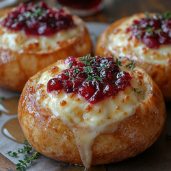 Warm Cranberry And Thyme Brie Bread Bowl Delight