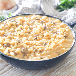 Loaded Mac And Cheese With Ground Beef