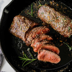 Pan Seared Venison Tenderloin With Garlic Herb Butter