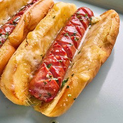 Garlic Butter Grilled Cheese Hot Dog