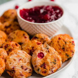 Cranberry Sweet Potato Turkey Poppers