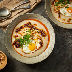 Oat Congee With Fried Egg &amp; Chilli