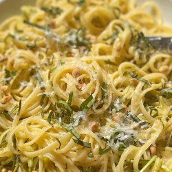 Lemon Linguine with Zucchini and Basil