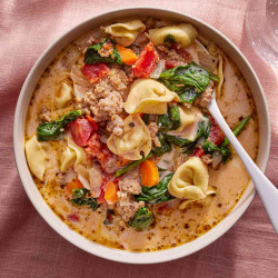 Creamy Sausage &amp; Cheese Tortellini Soup