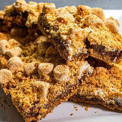 Smoked S'mores Cake Bars