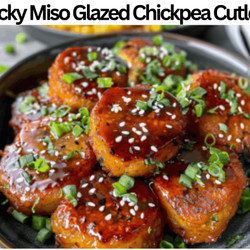 Vegan Sticky Miso Glazed Chickpea Cutlets