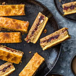 Jammy Simnel Flapjacks With Scorched Marzipan