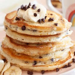 Fluffy Chocolate Chip Pancakes
