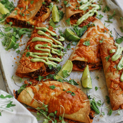 Sheet Pan Beef Tacos With Avocado Lime Crema