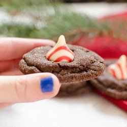 Chocolate Peppermint Kiss Cookies